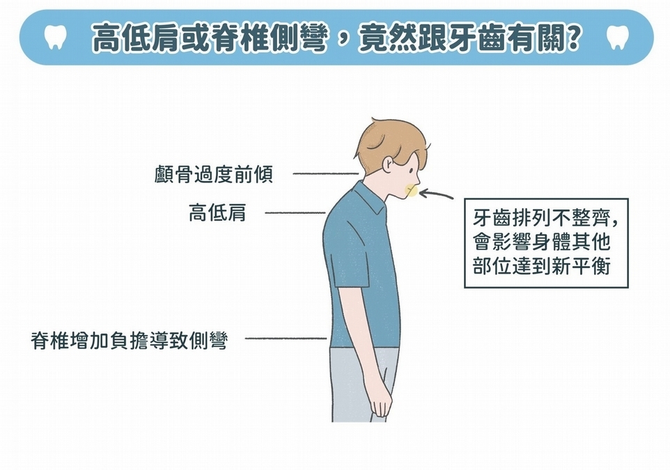 高低肩、駝背　與牙齒不正有關