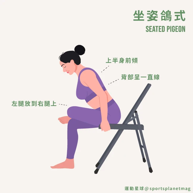 8. 坐姿鴿式（Seated Pigeon Pose）