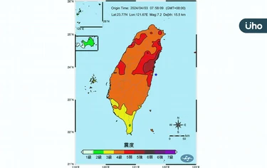 全台都在搖！花蓮7.2地震「921後最大規模」氣象署：未來恐有7.0餘震