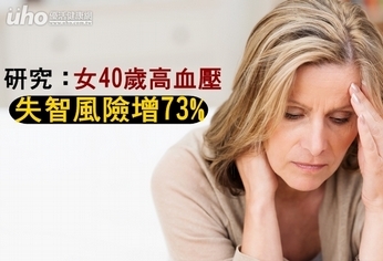 研究：女40歲高血壓　失智風險增73%