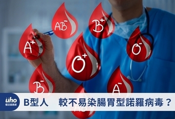 B型人 較不易染腸胃型諾羅病毒?