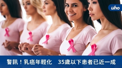 警訊!乳癌年輕化 35歲以下患者已近一成